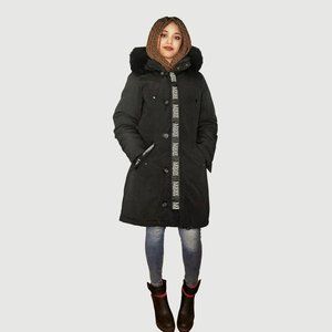 Classy Gianfranco Quilted Down Parka With Fox Fur Hood Trim Ski Coat - NWT